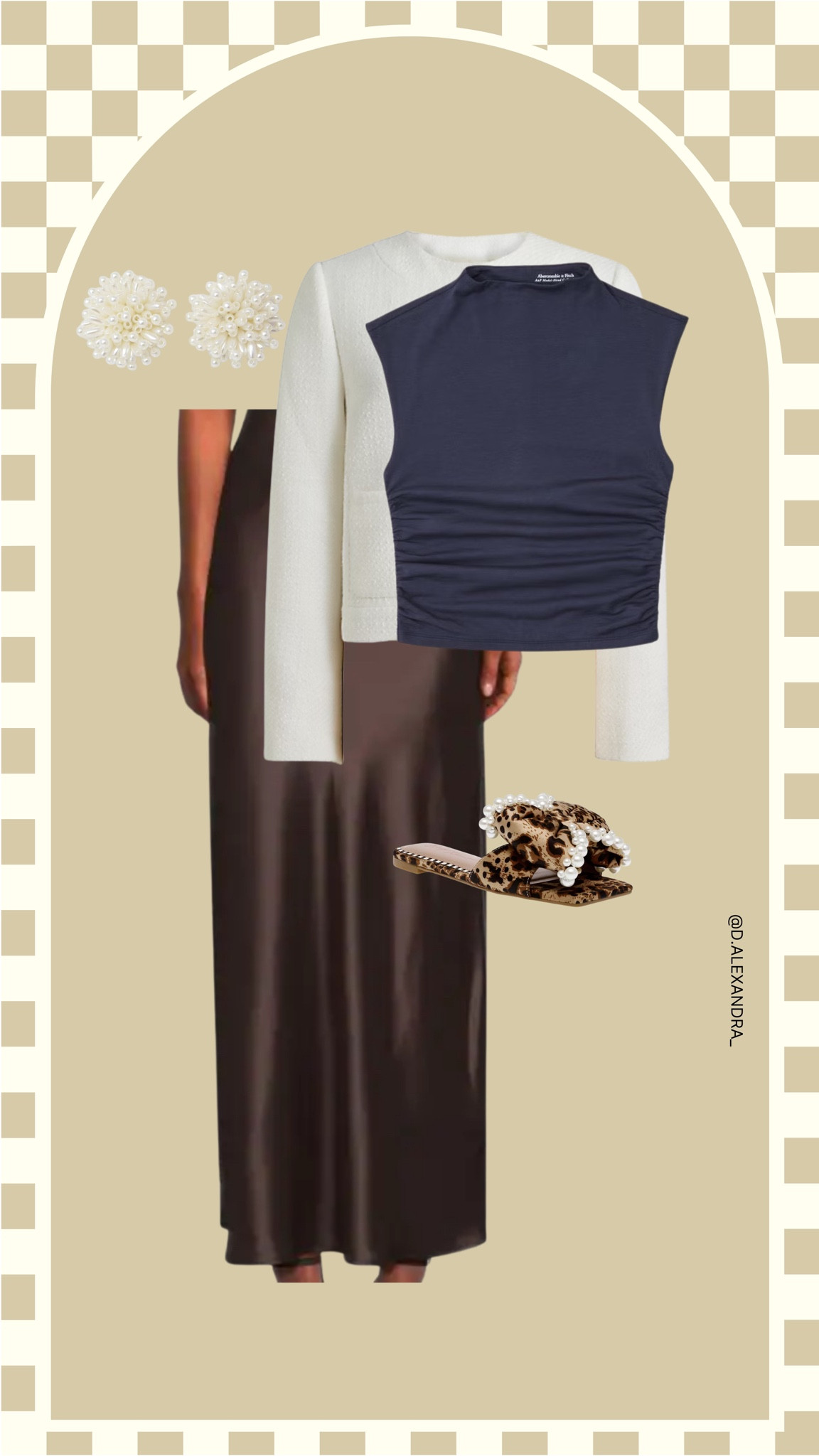 Mockneck top paired with brown satin maxi skirt and tweed white jacket. Leopard bow shoes from Betsey Johnson. 

#LTKshoecrush #LTKworkwear