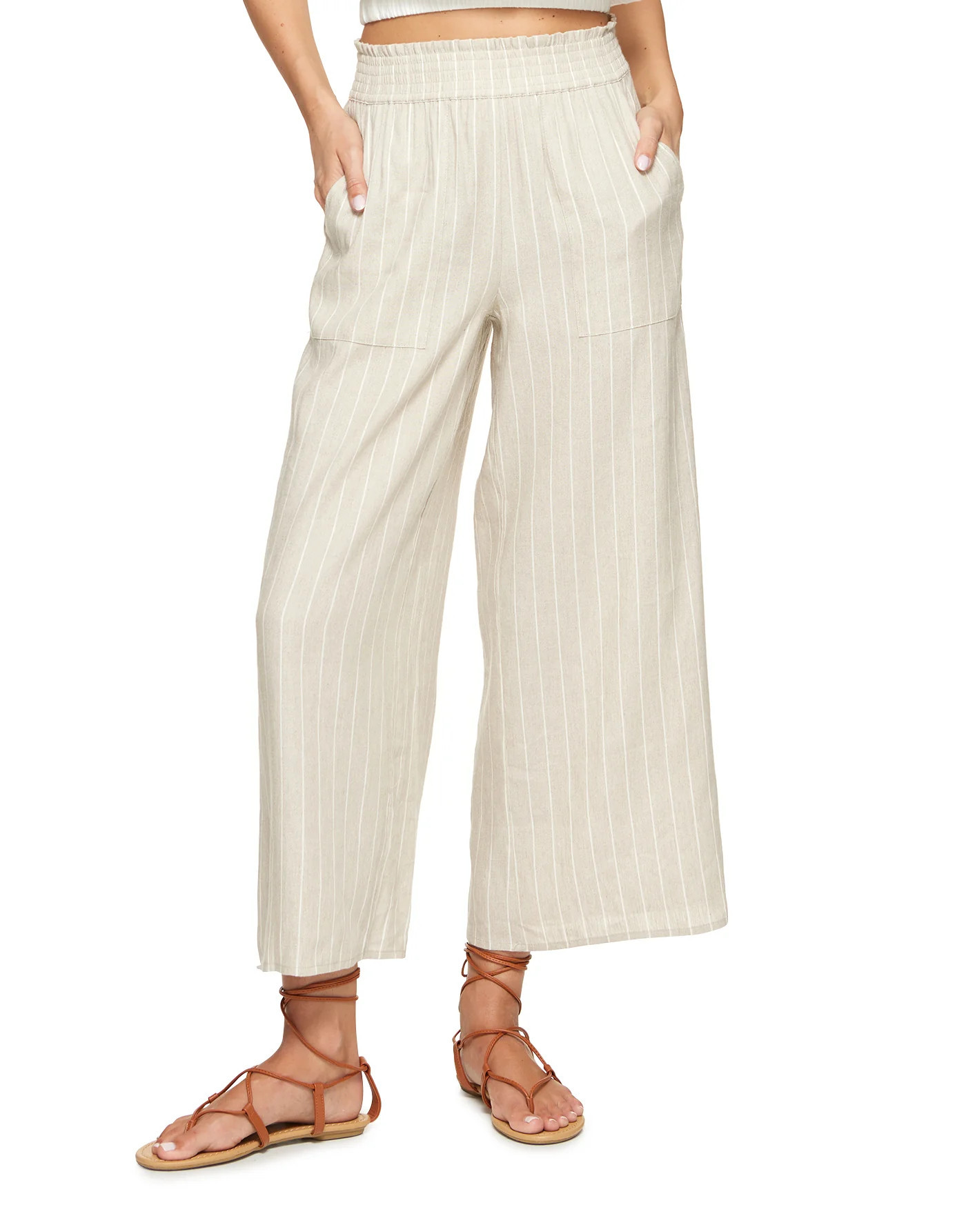 AVA LINEN-BLEND WIDE-LEG PANT | Flag & Anthem