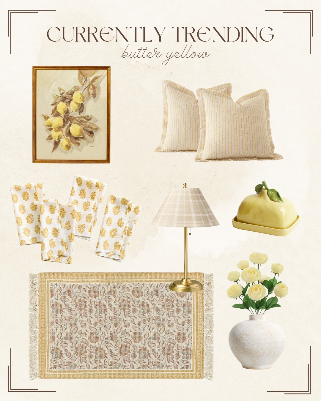Currently trending: butter yellow // home decor // spring home // accent rug // Amazon home // throw pillows 

#LTKSeasonal #LTKHome