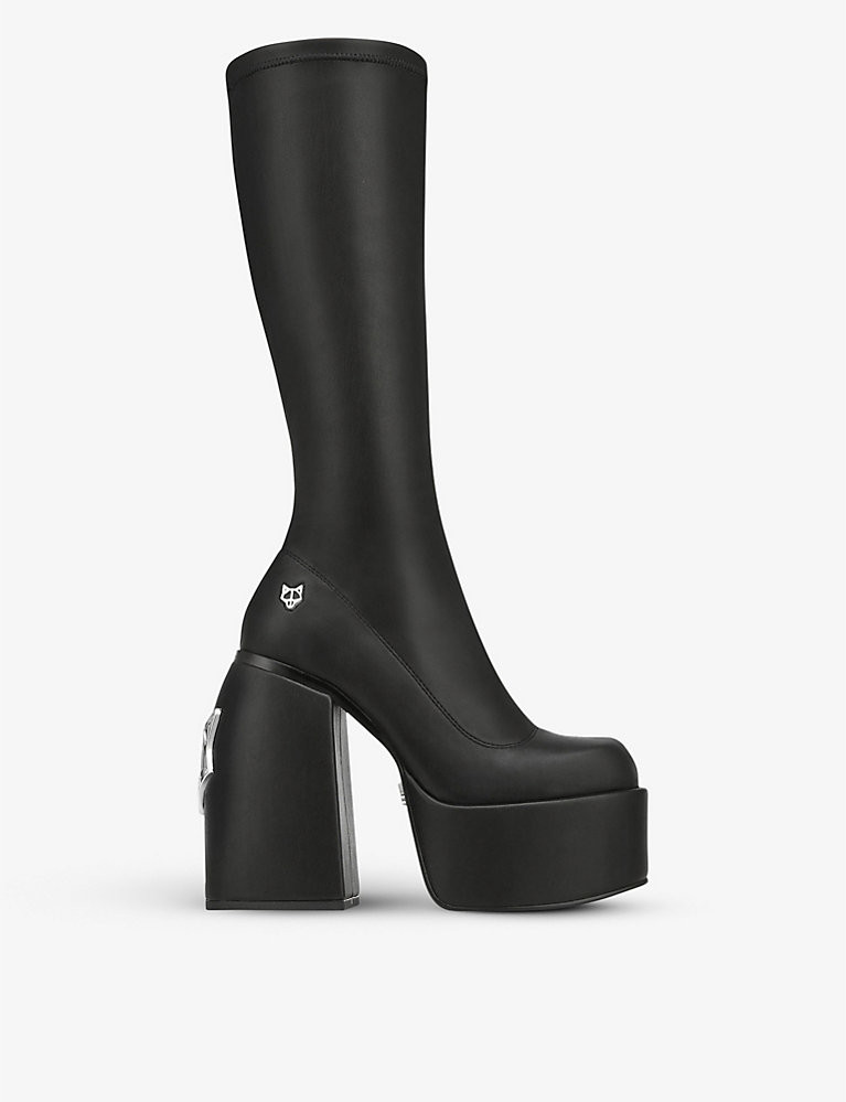 NAKED WOLFE Spice faux-leather knee-thigh heeled boots | Selfridges