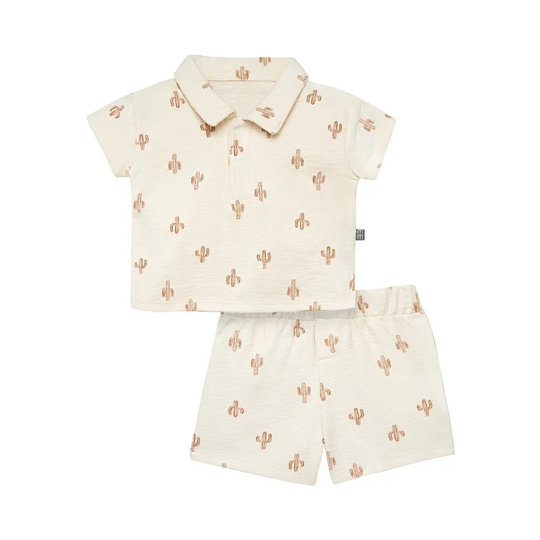 Modern Moments by Gerber Baby Boy Short Sleeve Shirt and Short Outfit Set, 2-Piece, Sizes 0/3 Mon... | Walmart (US)