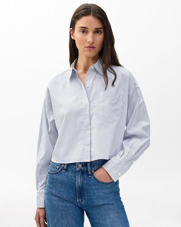 Marin Cropped Striped Shirt | rag & bone