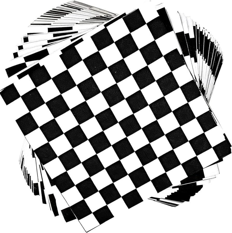 40Pcs Checkered Flag Napkins Race Car Birthday Party Supplies Disposable Racing Party Napkins Bla... | Amazon (US)