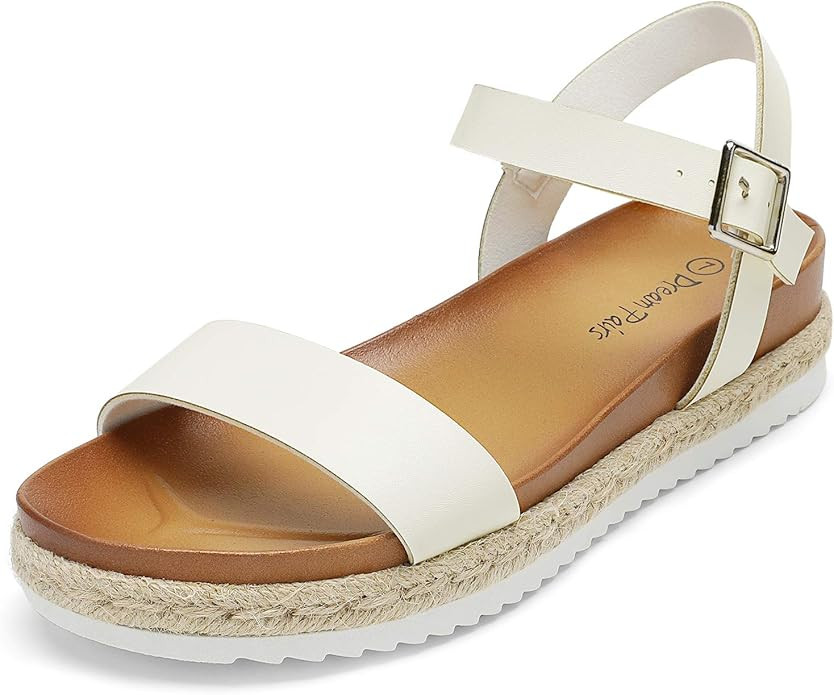 DREAM PAIRS Women’s Open Toe Ankle Strap Espadrille Casual Flatform Platform Wedge Sandals | Amazon (US)