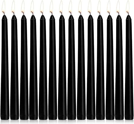 Ahyiyou Black Taper Candles, Smokeless Unscented 10 inch Tall Candlesticks Great for Table Center... | Amazon (US)