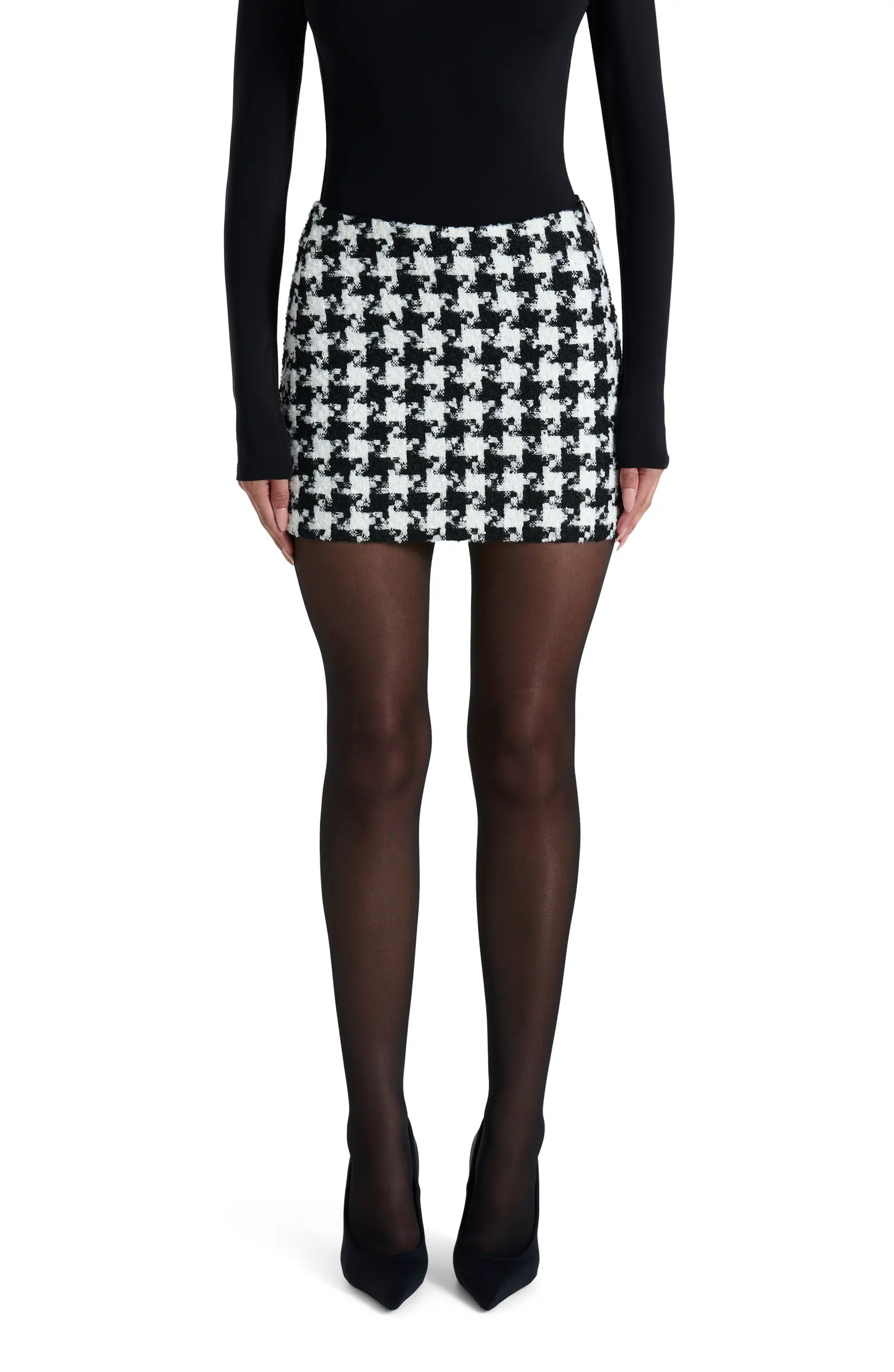 Houndstooth Check Tweed Miniskirt | Nordstrom