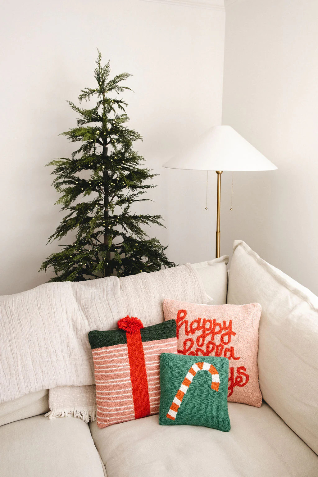 Happy Holladays Pillow | Pink Antlers