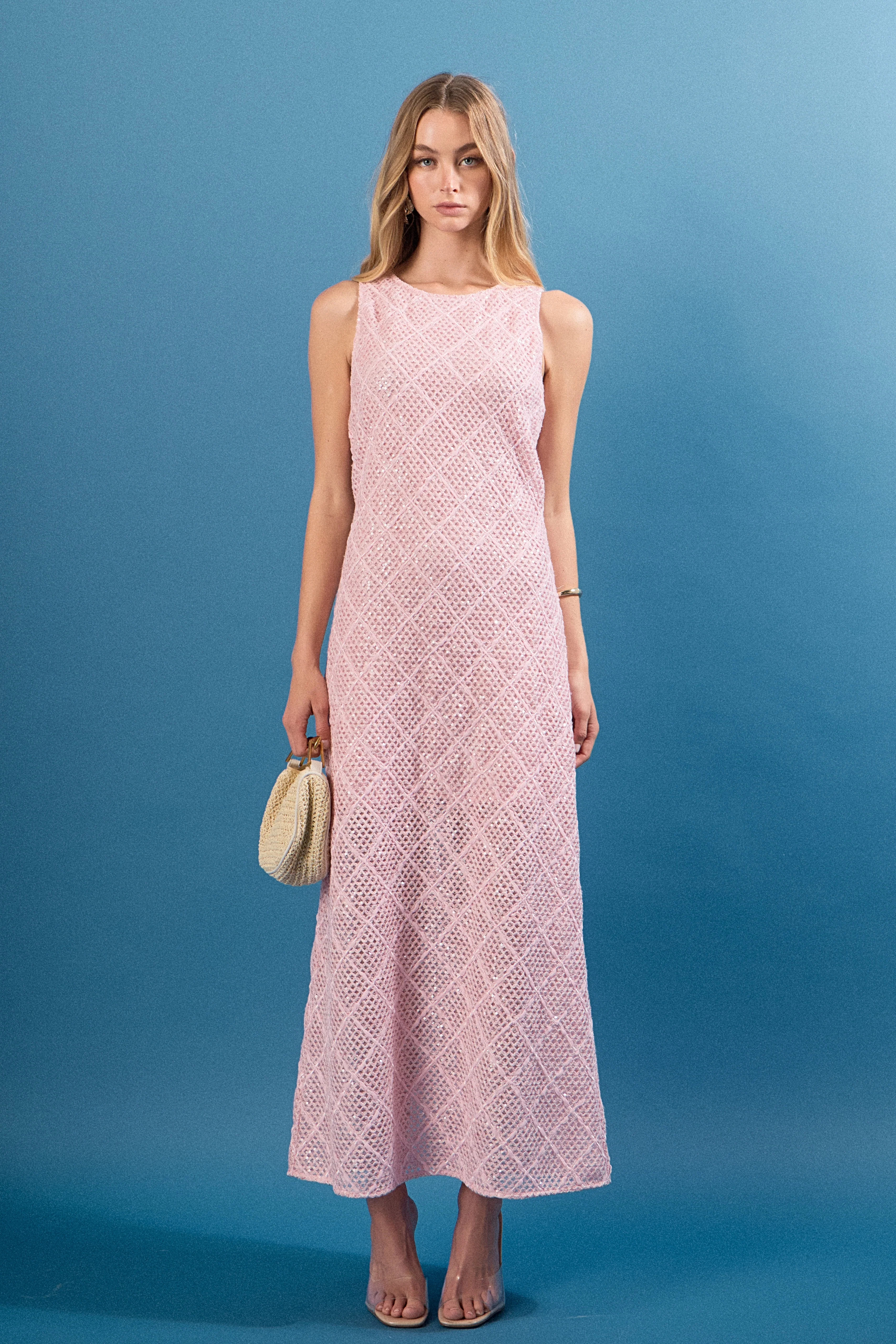 Textured Sleeveless Midi Dress | Endless Rose