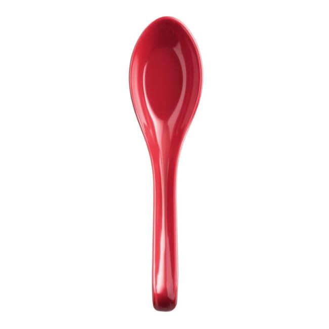 Black and Red Melamine Soup Spoons Set of 6 | World Market