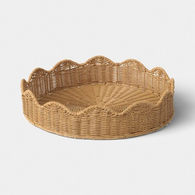18" Scallop Round Tray Natural - Threshold™ | Target