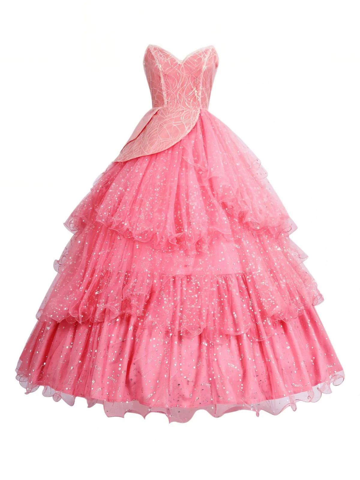Pink 1950s Wicked Glitter Mesh Swing Dress | Retro Stage