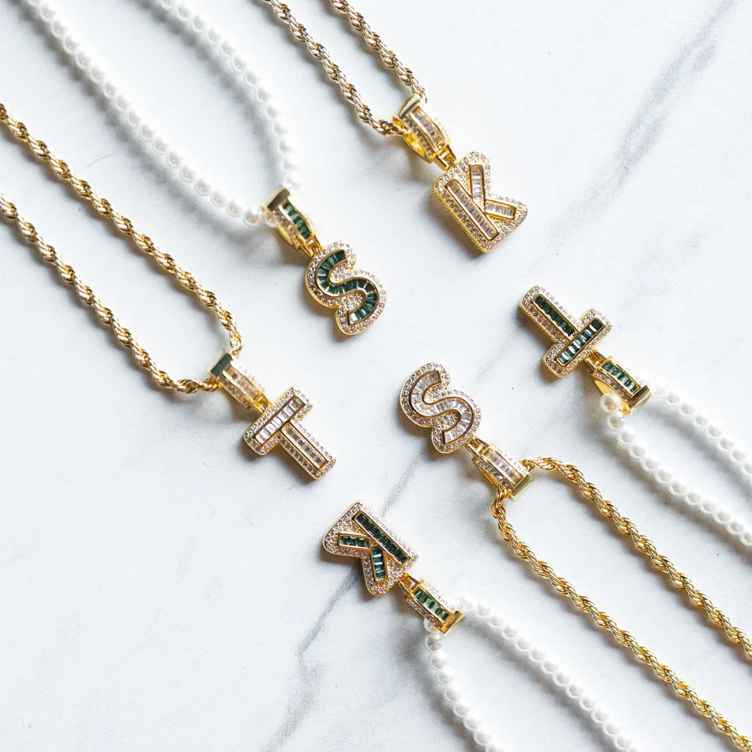 Bling Initial Necklace | The Sis Kiss