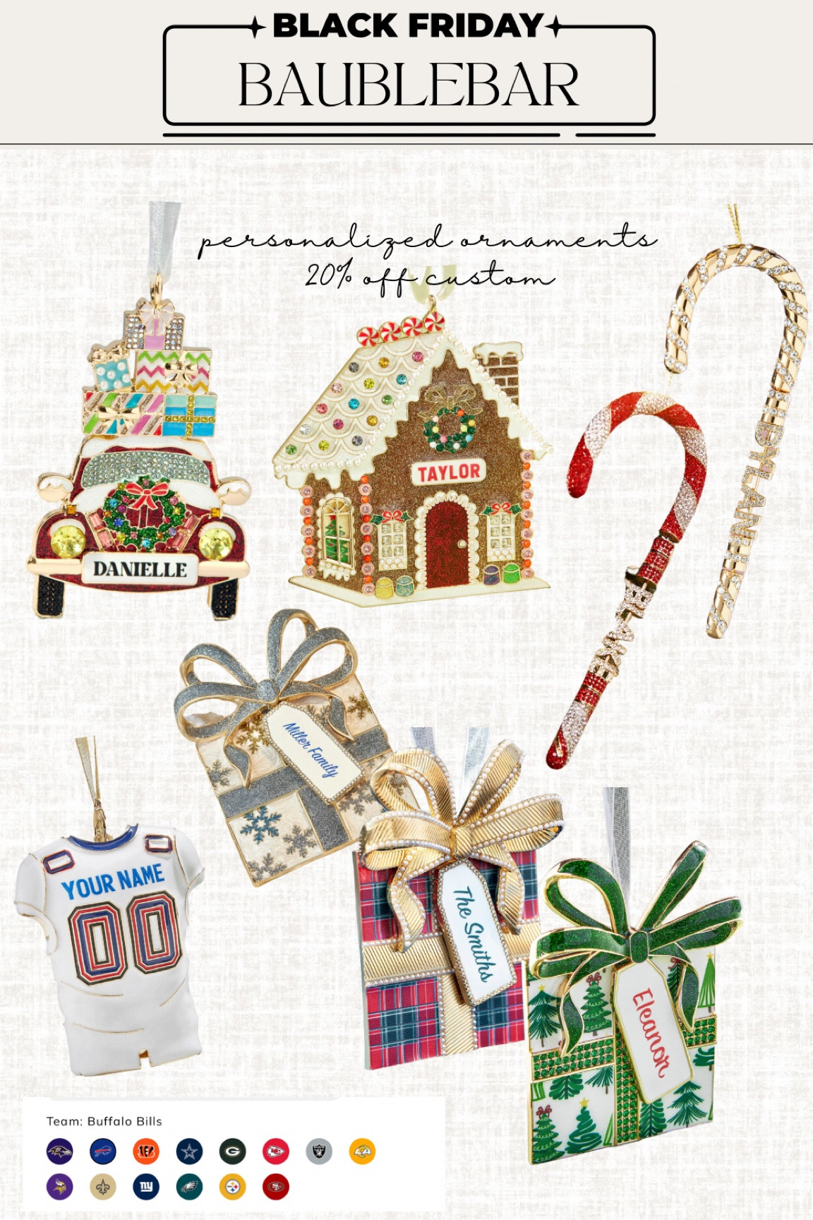 Baublebar personalized custom ornaments 20% off 30% off 

#LTKGiftGuide #LTKHoliday #LTKSeasonal