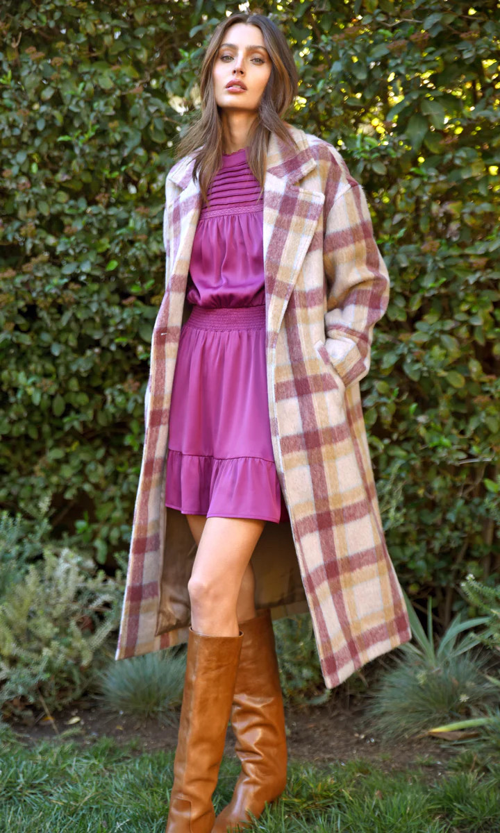 Bryce Plaid Coat | Greylin Collection | Women's Luxury Fashion Clothing 