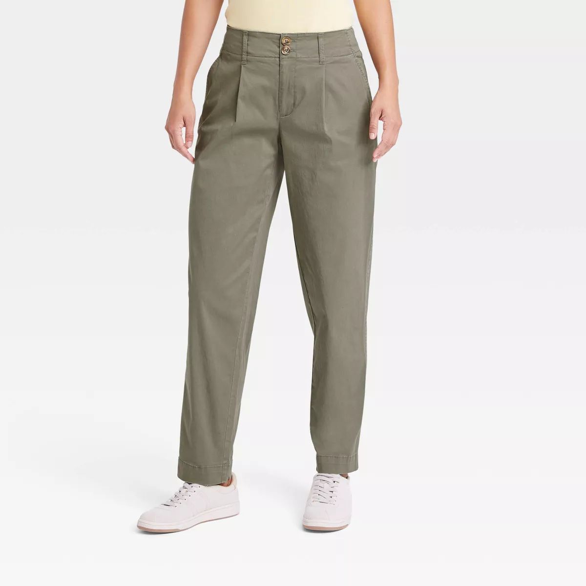 Women's High-Rise Pleat Front Tapered Chino Pants - A New Day™ | Target