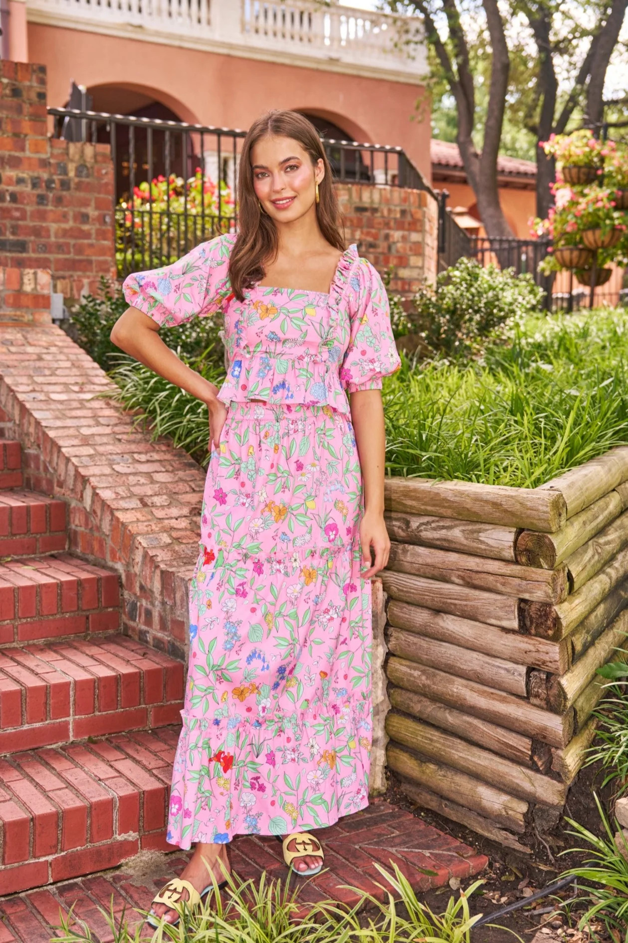 Sheridan French I Spring 2025 I Emma Skirt in Pink Wildflower | Sheridan French