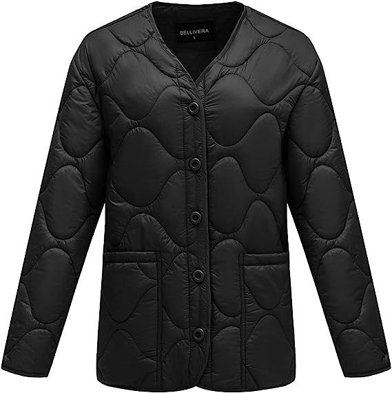 Bellivera Womens Quilted Lightweight Puffer Jacket/Vest, Fall and Winter Fashion Padded Coat | Amazon (US)