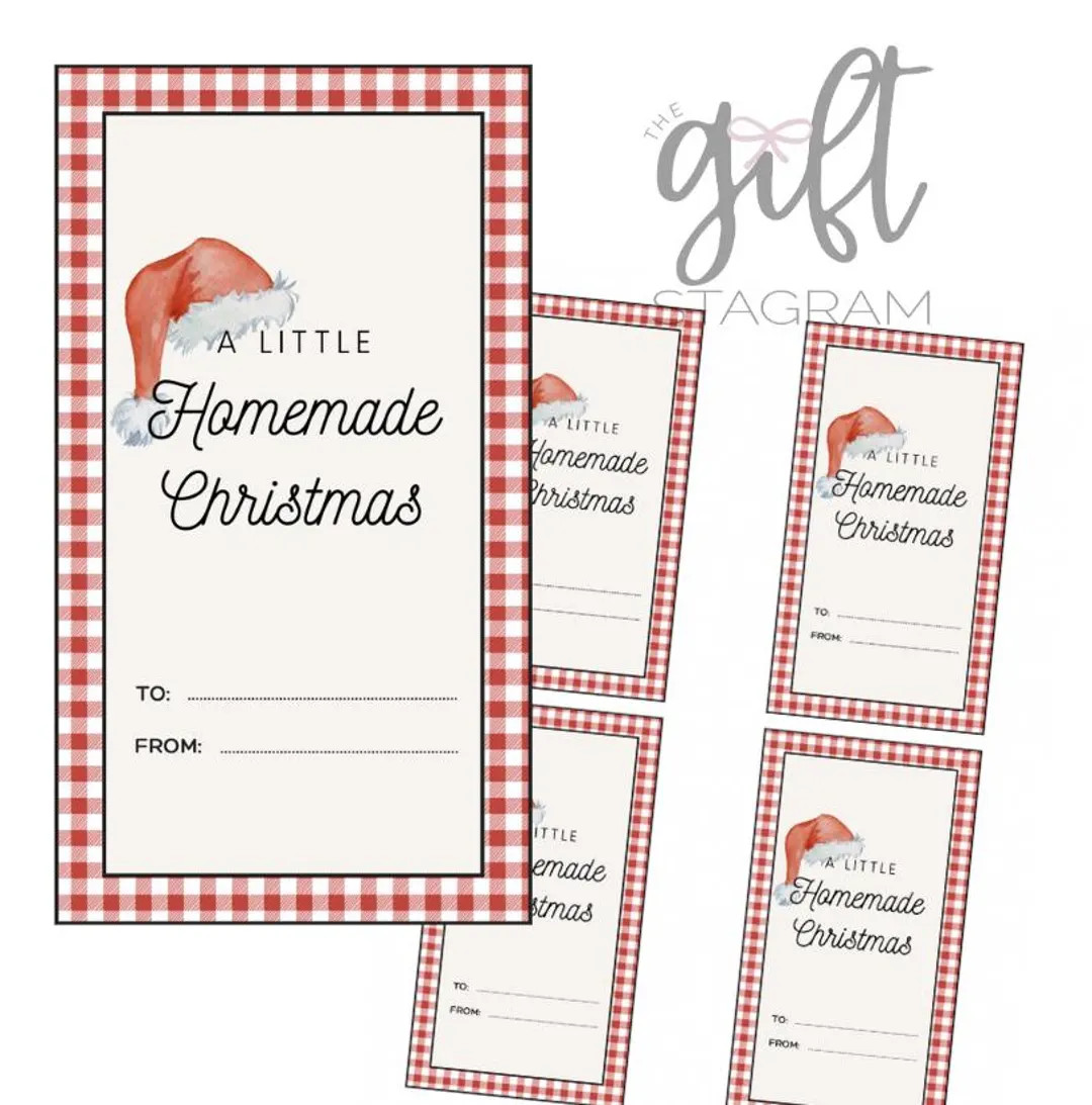 A Little Homemade Christmas Gift Tag DIGITAL DOWNLOAD Christmas Gift Ideas Christmas Gift Tags 2.... | Etsy (US)
