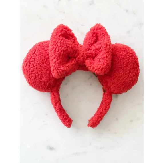 Christmas Red Sherpa Ears - Etsy | Etsy (US)