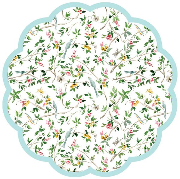 Lila Chinoiserie Scalloped Paper Placemats x Camilla Moss | The Avenue