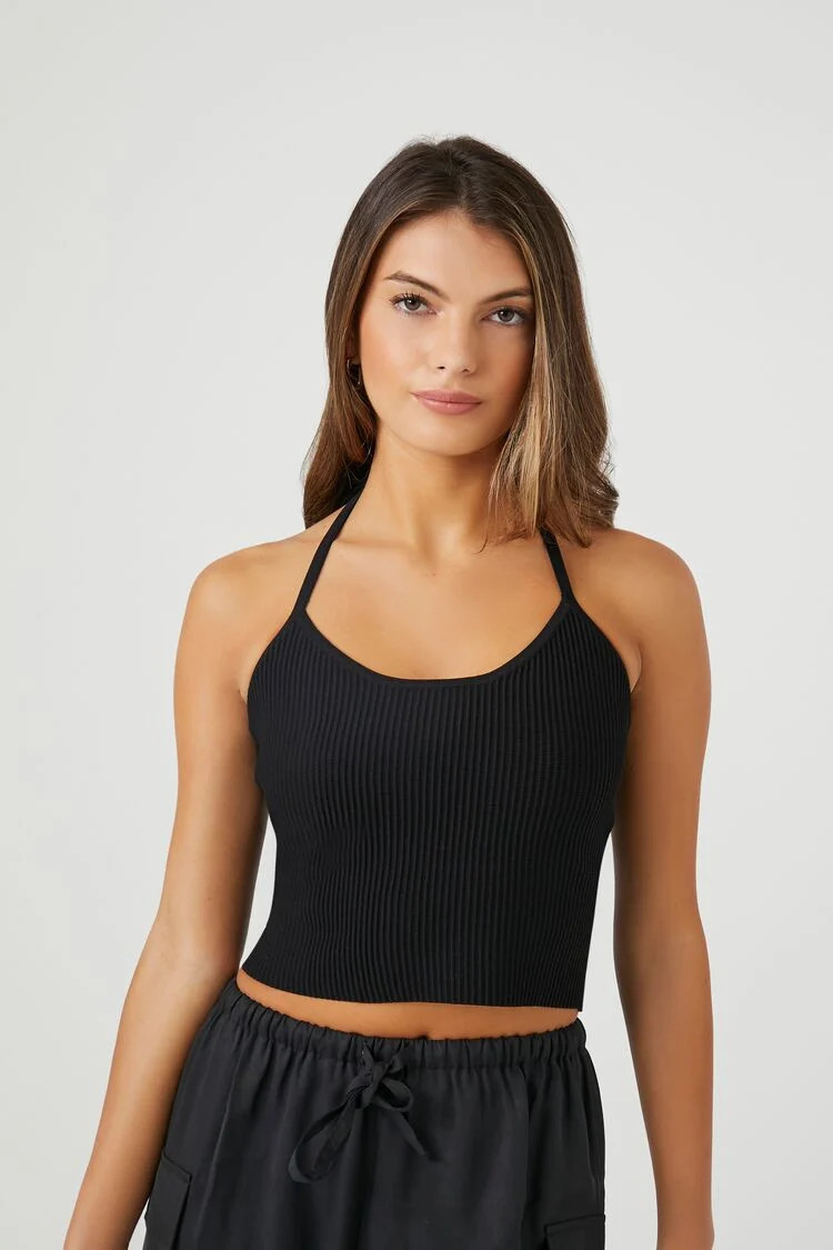Compact Ribbed Knit Halter Cami | Forever 21 (US)