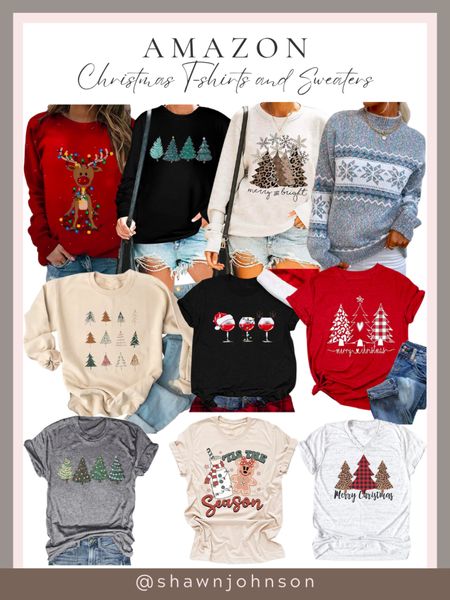 Cozy up to festive vibes with these Christmas t-shirts and sweaters from Amazon!  Discover holiday comfort in every style. #ChristmasFashion #FestiveTees #HolidaySweaters #AmazonFinds #CozyChristmas #TisTheSeasonToShop #FestiveApparel 

#LTKstyletip #LTKHoliday #LTKfindsunder50