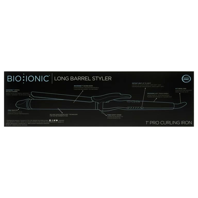 BioIonic Long Barrel Styler, 1" | Walmart (US)