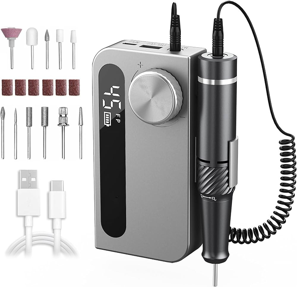 Pinkiou Electric Nail Drill Professional,45000 RPM Cordless Nail Drill,Rechargeable Nail File Fil... | Amazon (US)