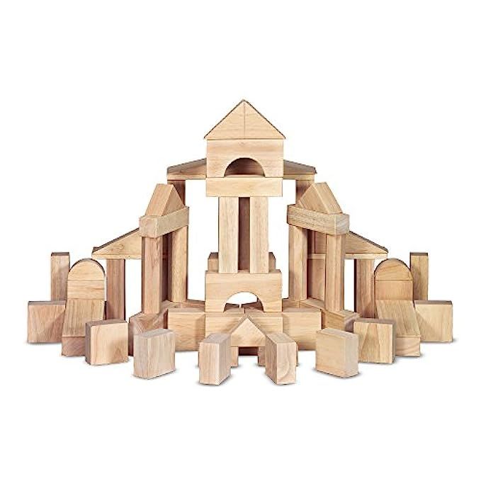 Melissa & Doug Standard Unit Solid-Wood Building Blocks With Wooden Storage Tray (60 pcs) | Amazon (US)