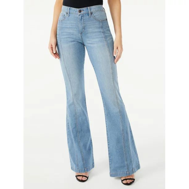 Sofia Jeans by Sofia Vergara Women's Melisa Seamed High-Rise Flare Jeans - Walmart.com | Walmart (US)