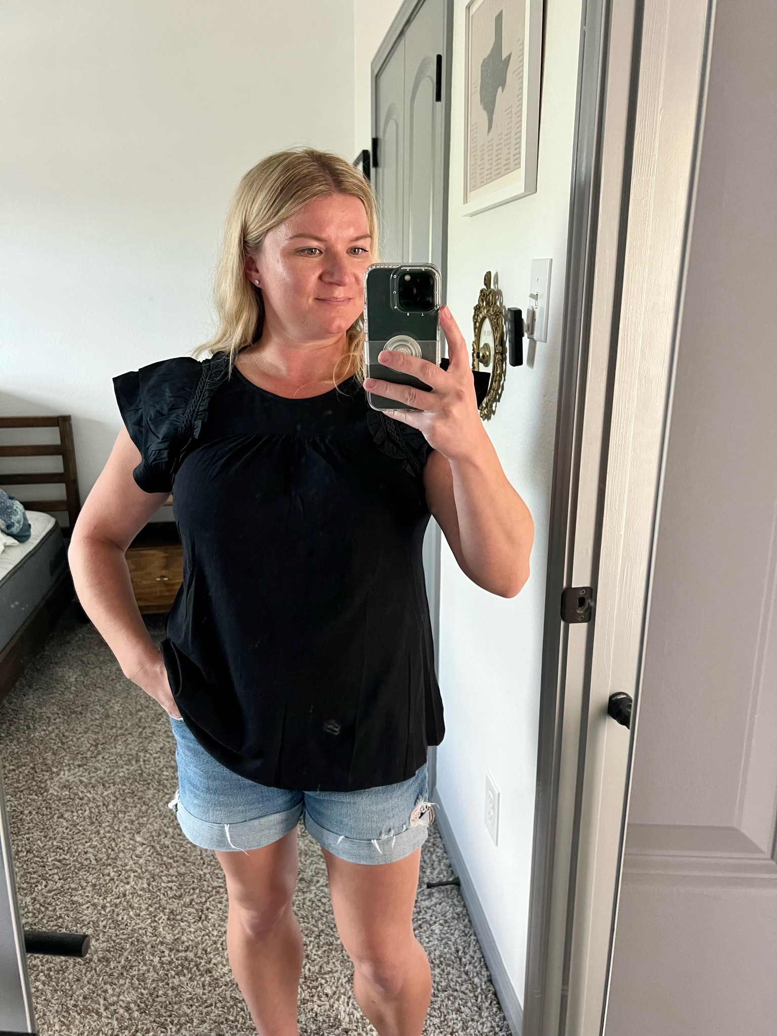 LOFT black blouse ruffle sleeves

#LTKmidsize #LTKfindsunder50 #LTKstyletip