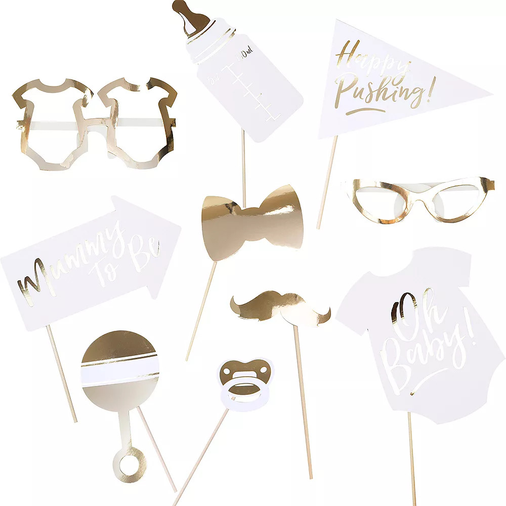 Ginger Ray Oh Baby! Baby Shower Photo Booth Props 10ct | Party City