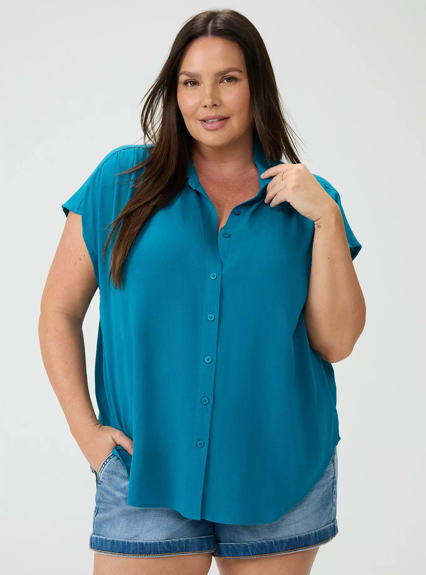 Crinkle Gauze Dolman Shirt | Torrid (US & Canada)