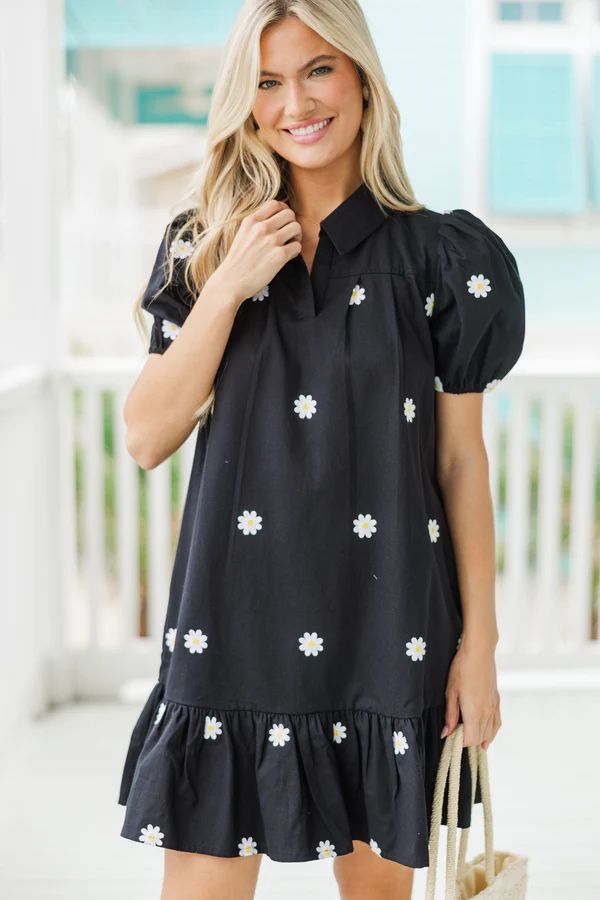 Dream Of The Day Black Floral Embroidered Dress | The Mint Julep Boutique