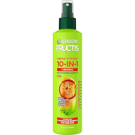 Garnier Fructis Grow Strong Thickening 10-in-1 Spray, Biotin-C, 8.1 Fl Oz, 1 Count (Packaging May... | Amazon (US)