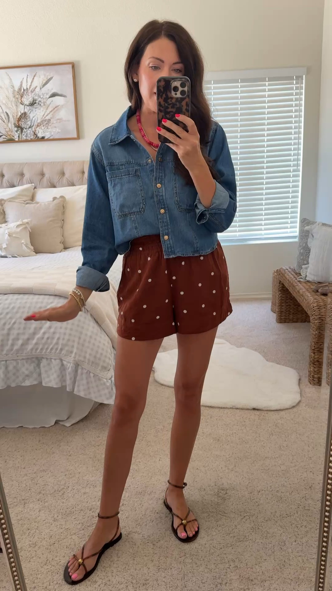 Medium $21 denim top—go up! Love the snaps!
Shorts in a small

#LTKootd #LTKSeasonal #LTKSaleAlert