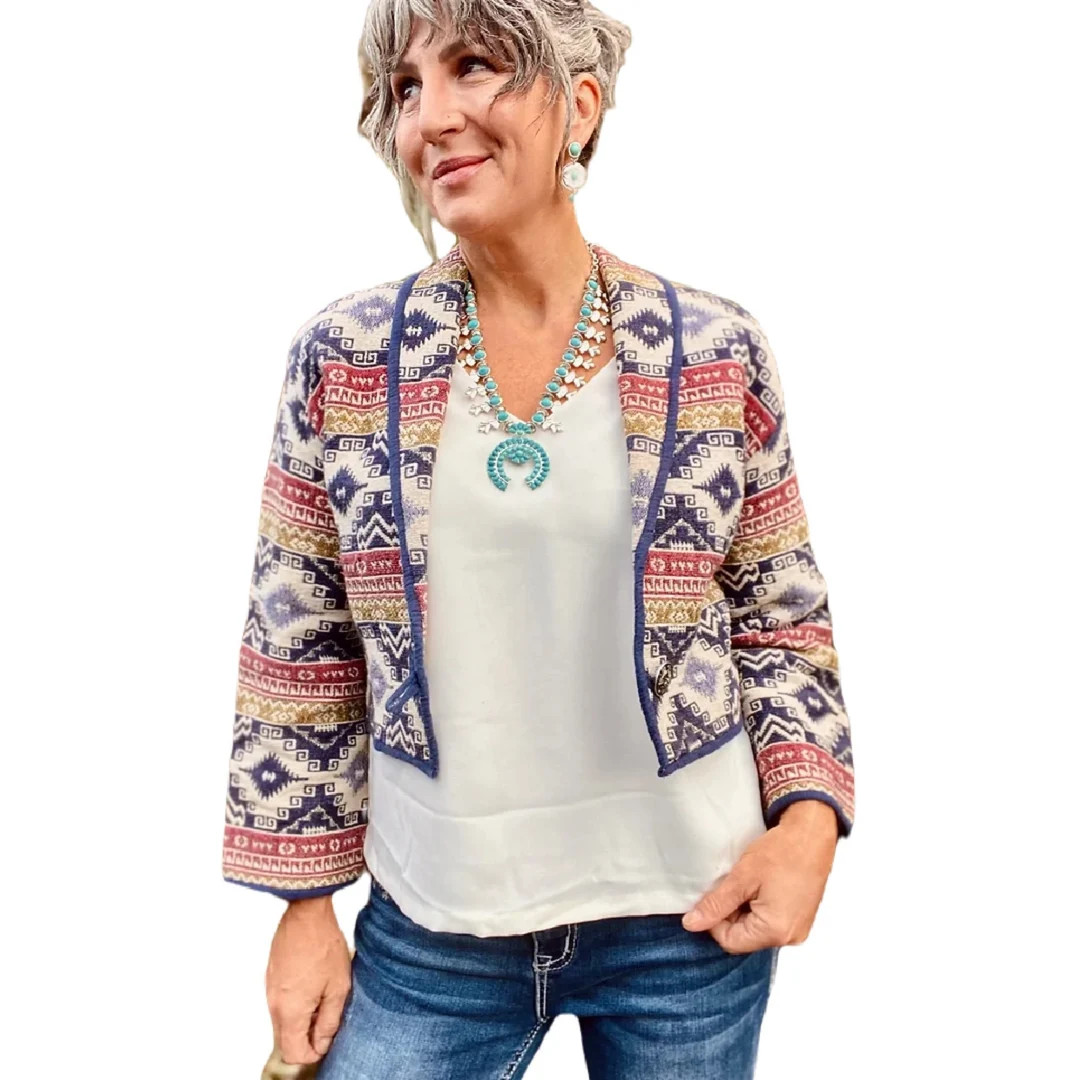 Late 80s Ranchwear Tapestry Jacket Western Theme Aztec Print - Etsy | Etsy (US)