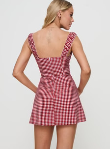 Faubert Mini Dress Red Gingham | Princess Polly US