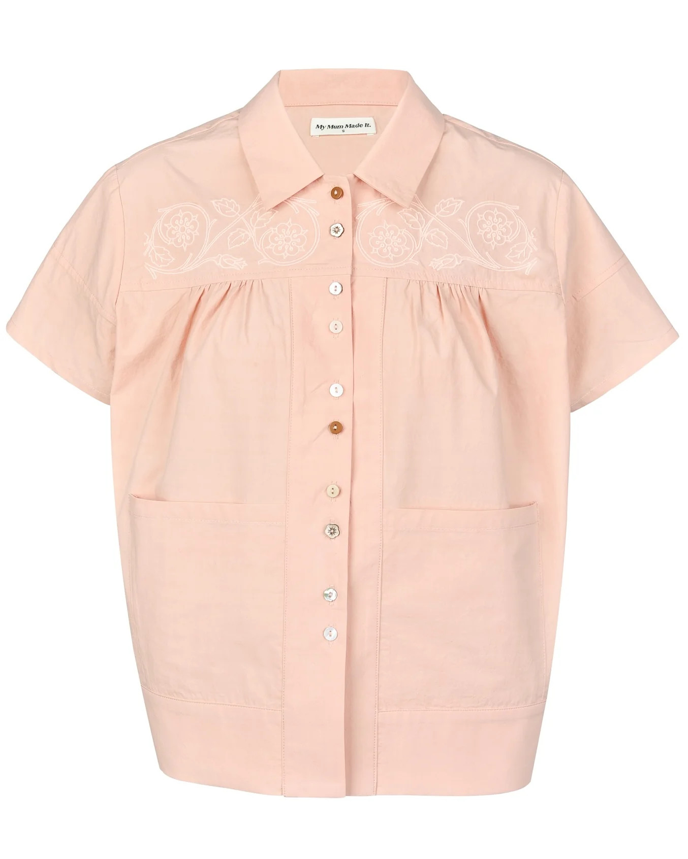 Embroidery Pocket Shirt - Peach | My Mum Made It