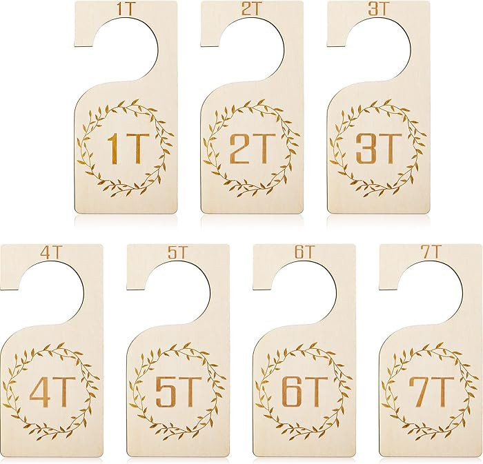 Patelai 7 Pcs Wooden Baby Closet Dividers for Clothes Organizer 1T to 7T Hanger Closet Dividers N... | Amazon (US)