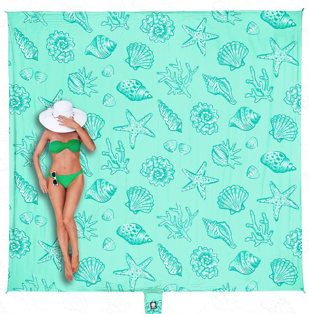 WEKAPO Beach Blanket Waterproof Sandproof Oversized, Extra Large Beach Mat Sand Free, Lightweight... | Amazon (US)