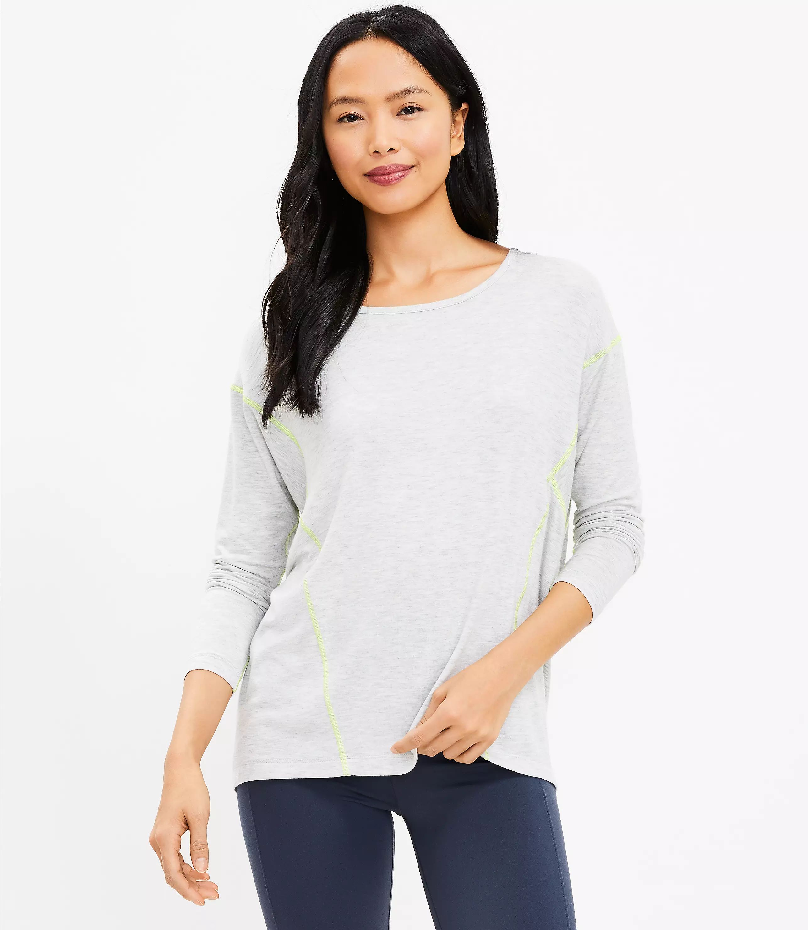 Lou & Grey Signaturesoft Jersey Seamed Top | LOFT