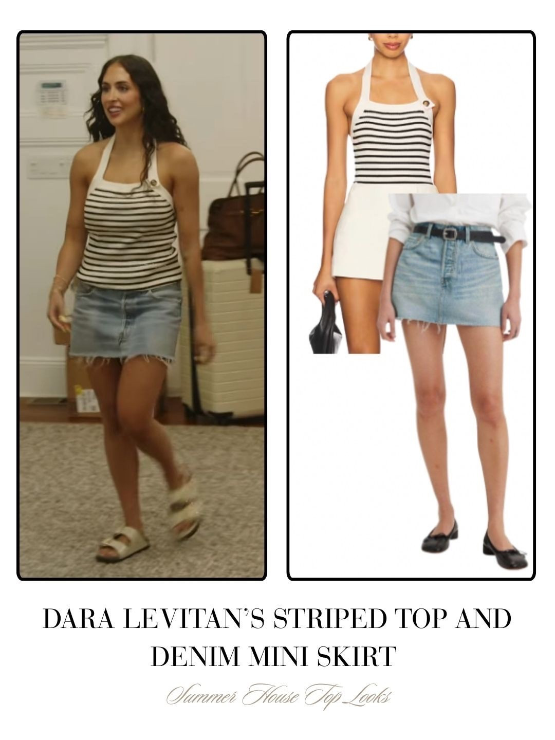 Dara Leviton’s Striped Top and Denim Mini Skirt 