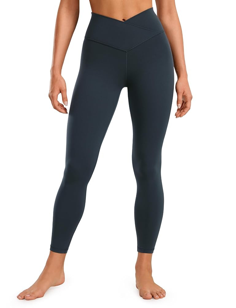 CRZ YOGA Womens Butterluxe Cross Waist Workout Leggings 25 Inches - V Crossover High Waisted Gym ... | Amazon (US)