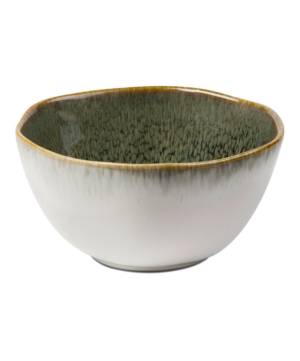 tag Bowls blue - White & Green Reactive Glaze Bowl | Zulily
