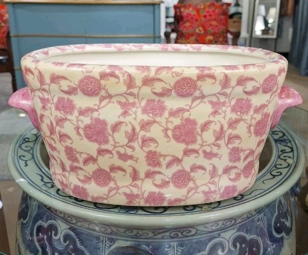 Vintage Style Small Chinese Pink Flowers Cachepot Planter-9.5'' x 4''H | eBay US