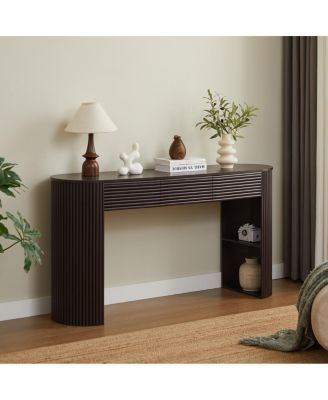 Streamdale Furniture Retro Console Table with Storage, 3 Drawers - Espresso | Macy's