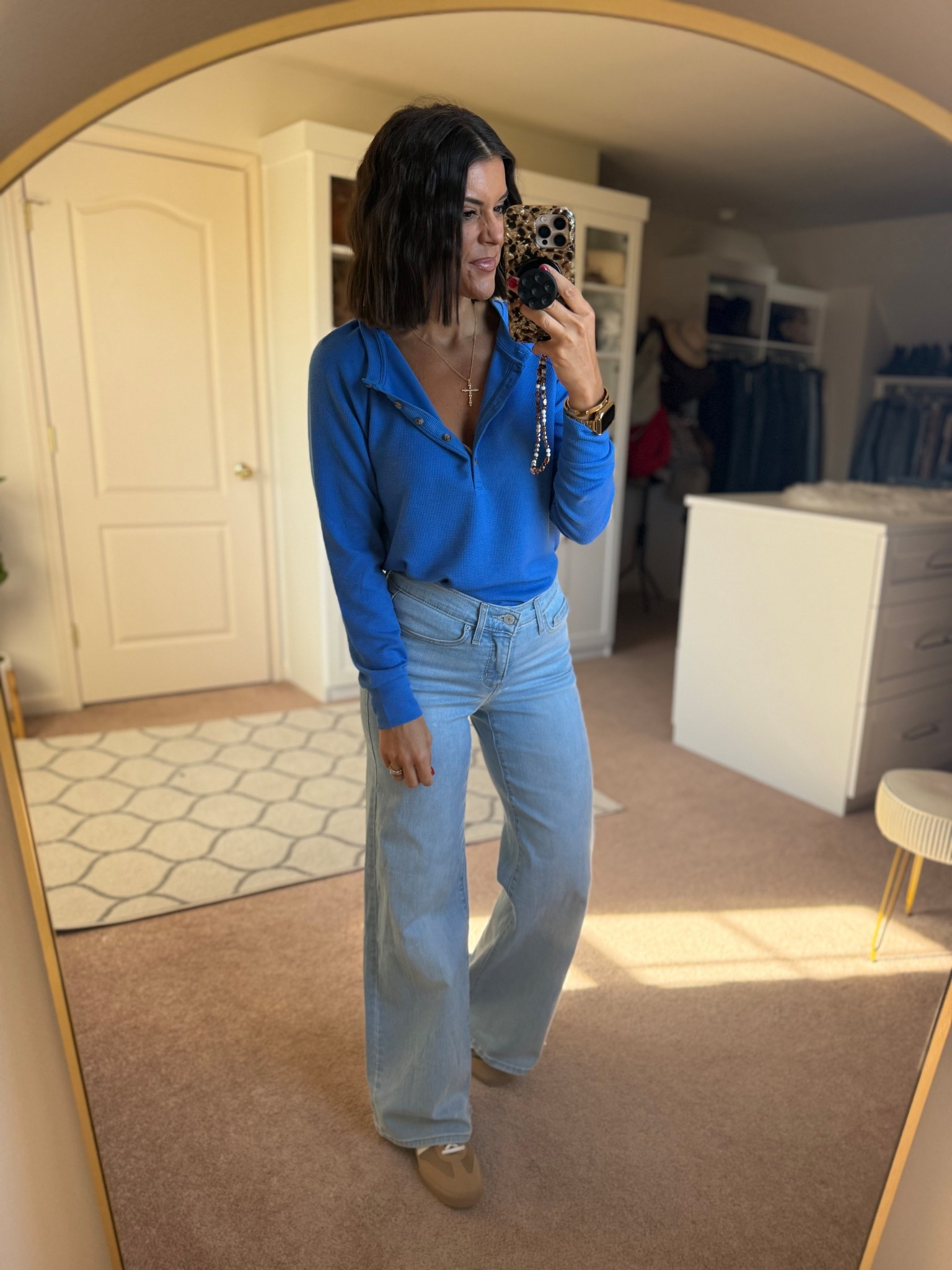 Size small in long sleeve tee Size 26 in jeans Sneakers tts

#LTKSeasonal #LTKFindsUnder100