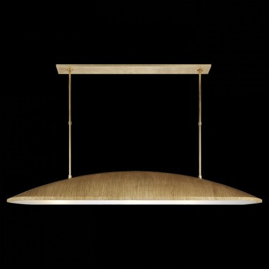 Utopia Linear Chandelier, 6-Light, Gild, Frosted Acrylic Shade, 60.25""W (KW 5550G-FA 2UZWX) | Lighting Reimagined