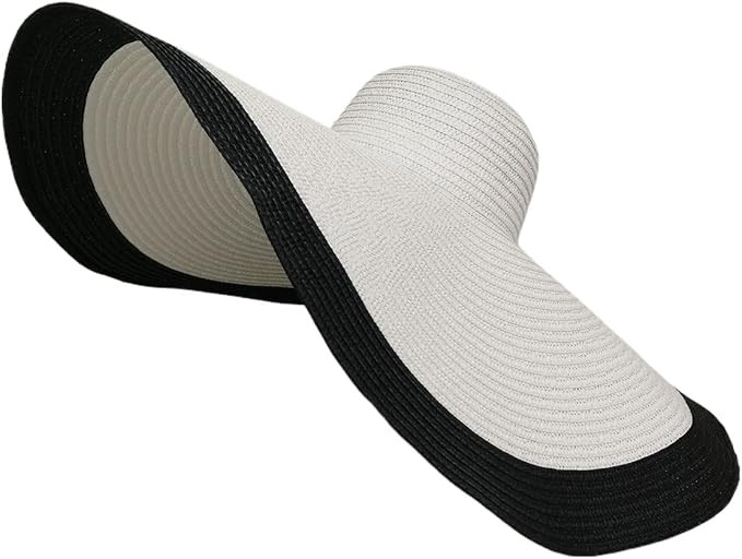 Wide Brim Sun Hats for Women Oversize UV Protection Straw Hats Striped Floppy Sun Protection Hats... | Amazon (US)